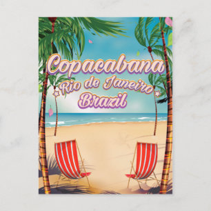 Copacabana, Rio de Janeiro travel beach poster Postcard