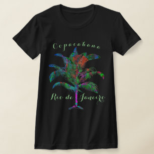 Copacabana Rio de Janeiro Wild Tropical Palm Tree  T-Shirt
