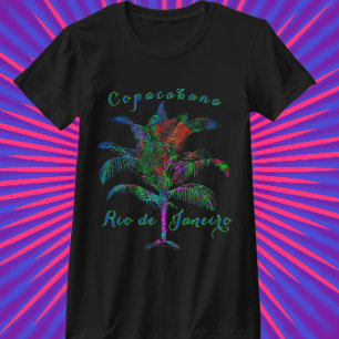 Copacabana Rio de Janeiro Wild Tropical Palm Tree T-Shirt