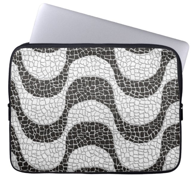 Copacabana Sidewalk Brazilian pattern Laptop Sleeve (Front)