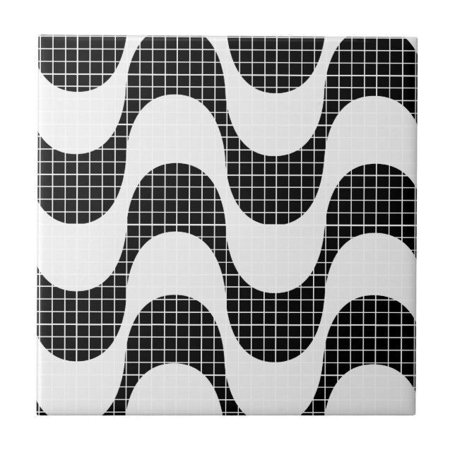 Copacabana waves ceramic tile (Front)