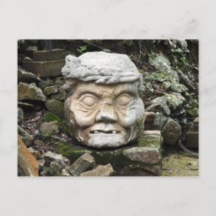 copán rock face postcard