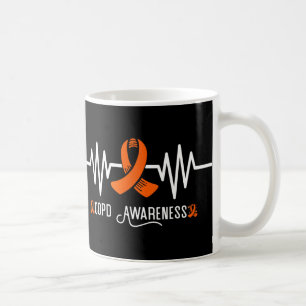 Copd Awareness Heartbeat Orange Ribbon Copd Awaren Coffee Mug