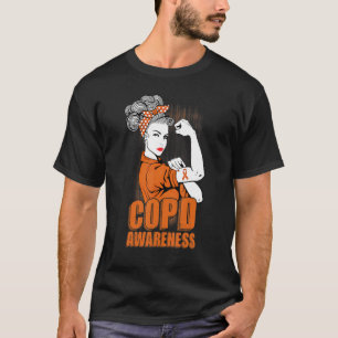 COPD Awareness Love Shouldn't Hurt Orange Ribbon W T-Shirt