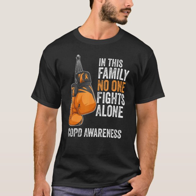 COPD Awareness Month Gloves orange Ribbon T-Shirt (Front)