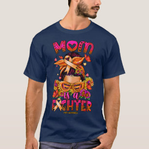 COPD Awareness Mum fighter messy bun T-Shirt