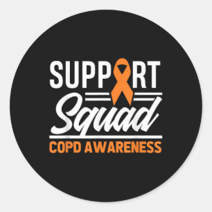 Copd Warrior Support Squad Copd Awareness  Classic Round Sticker