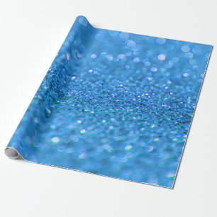 Copen blue Glitter Design Wrapping Paper