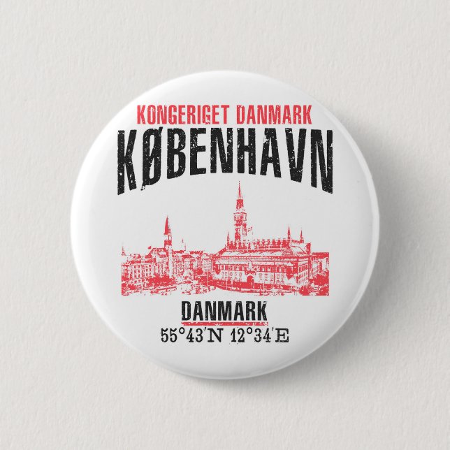 Copenhagen 6 Cm Round Badge (Front)