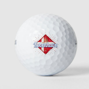 Copenhagen Capital Denmark Retro Sailing Ship Golf Balls