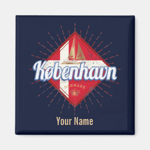 Copenhagen Capital Denmark Retro Sailing Ship Magnet
