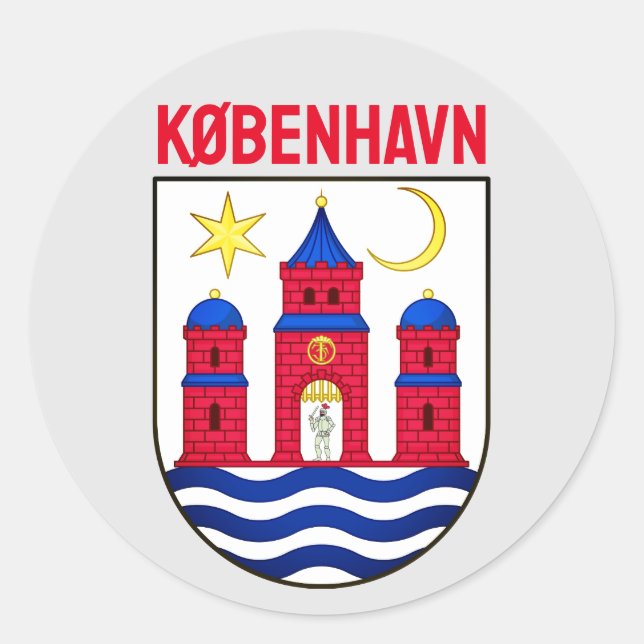 Copenhagen coat of arms - DENMARK Classic Round Sticker (Front)