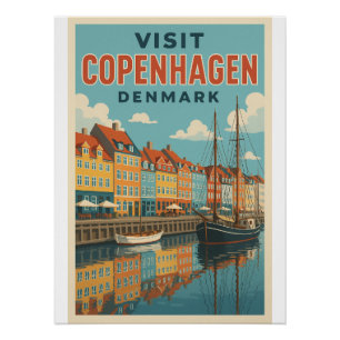 Copenhagen Colourful Nyhavn, Denmark Poster