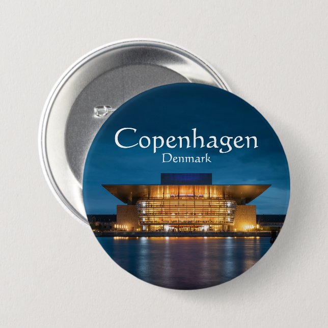 Copenhagen Denmark  7.5 Cm Round Badge (Front & Back)