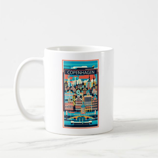 Copenhagen Denmark Art Deco Coffee Mug (Left)