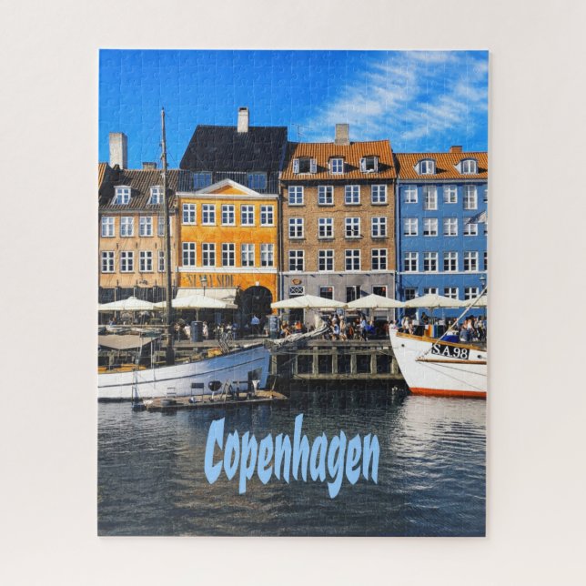 Copenhagen Denmark Capital Canal Homes Nyhavn Jigsaw Puzzle (Vertical)