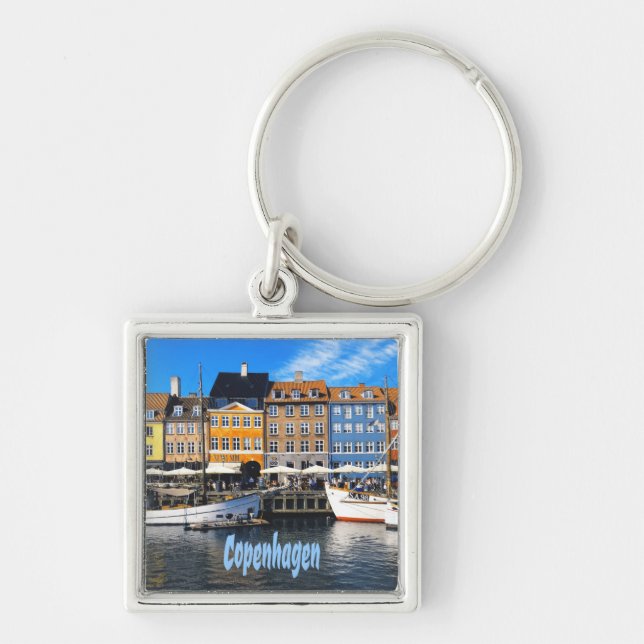 Copenhagen Denmark Capital Canal Homes Nyhavn Key Ring (Front)