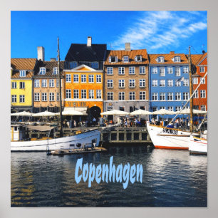Copenhagen Denmark Capital Canal Homes Nyhavn Poster