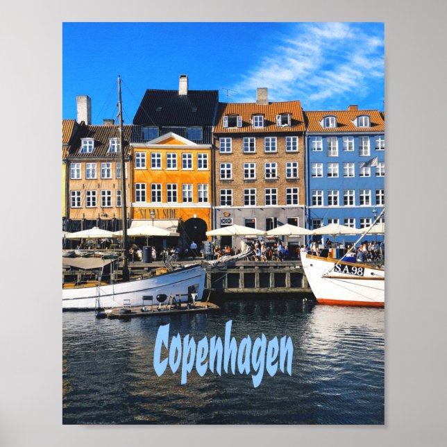 Copenhagen Denmark Capital Canal Homes Nyhavn Poster (Front)