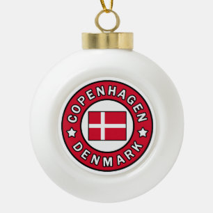 Copenhagen Denmark Ceramic Ball Christmas Ornament