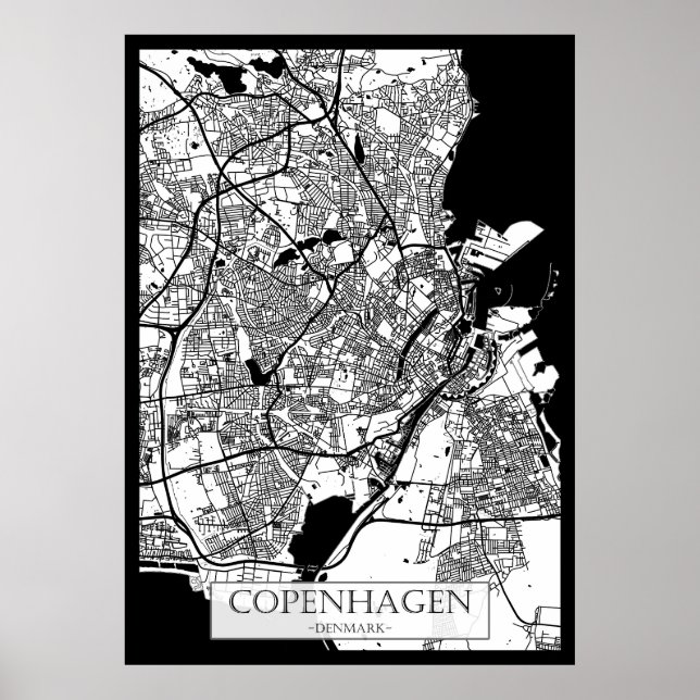 Copenhagen Denmark City Map Poster (Front)