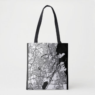 Copenhagen Denmark City Map Tote Bag
