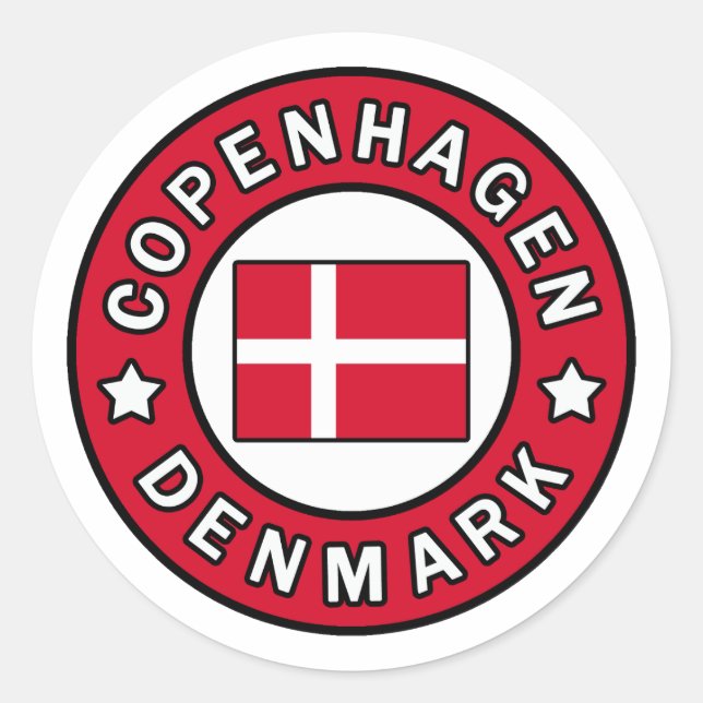Copenhagen Denmark Classic Round Sticker (Front)