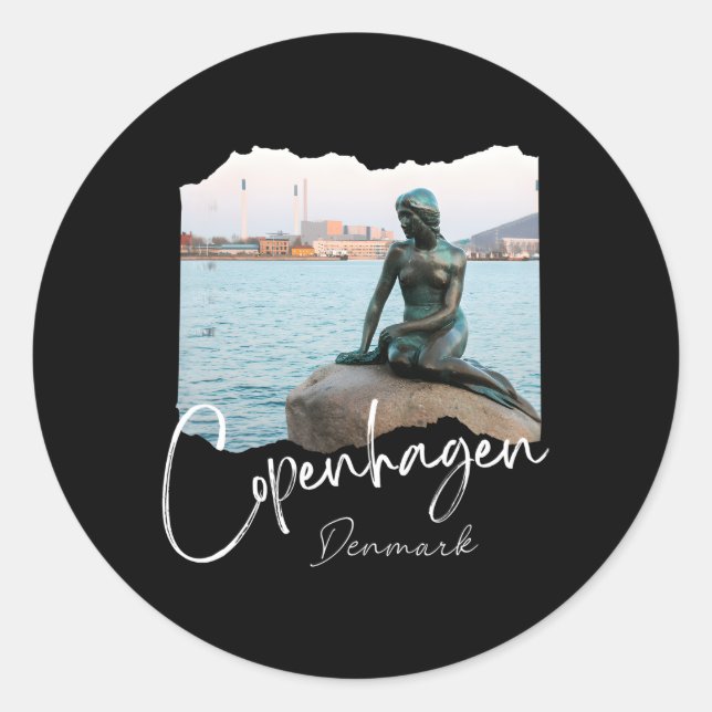 Copenhagen Denmark Classic Round Sticker (Front)