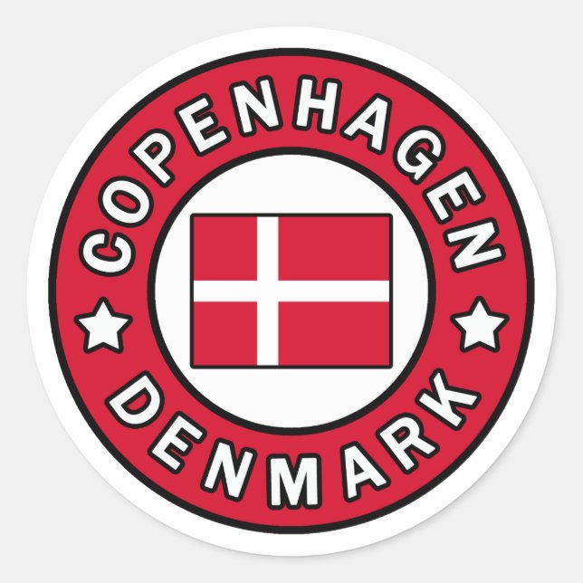 Copenhagen Denmark Classic Round Sticker (Front)