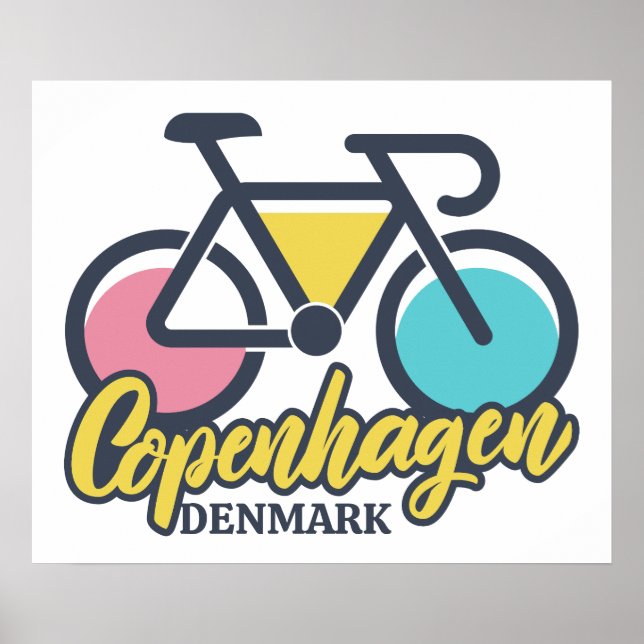 Copenhagen Denmark Cycling Poster (Front)