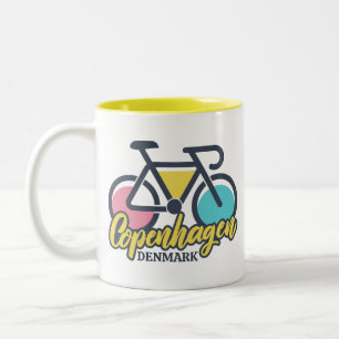Copenhagen Denmark Cycling Two-Tone Coffee Mug