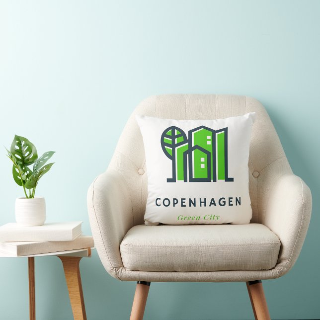 Copenhagen Denmark Danish Sustainable Green City Cushion (Creator Uploaded)