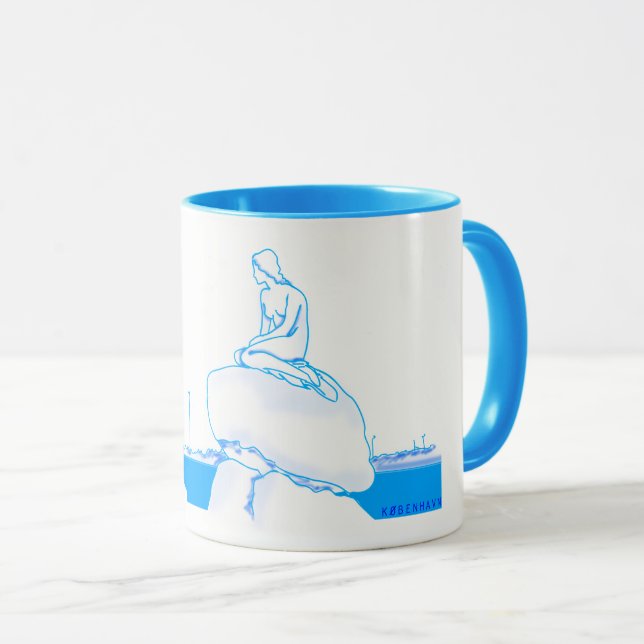 Copenhagen Denmark Elegant Classy Sketch Nostalgic Mug (Front Right)