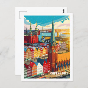 Copenhagen Denmark Famous Travel Place Postcard