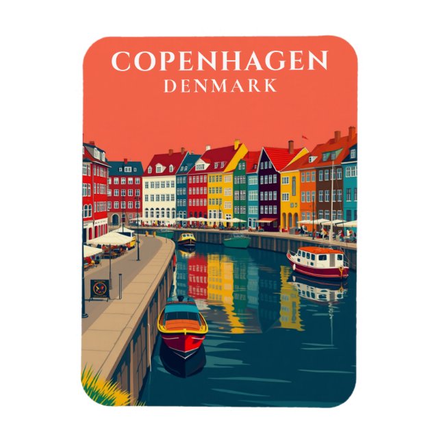 Copenhagen Denmark Nyhavn Canal Europe Travel Magnet (Vertical)