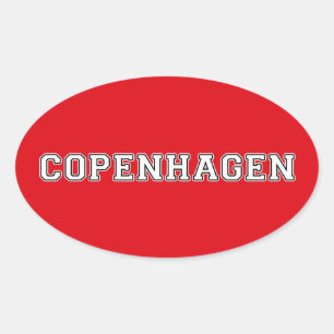 Copenhagen Denmark Oval Sticker