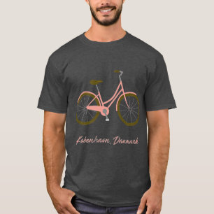 Copenhagen Denmark Pink Danish Bicycle Design T-Shirt