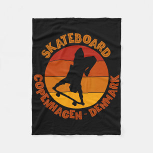 Copenhagen Denmark Skateboarder Urn Skateboarding Fleece Blanket