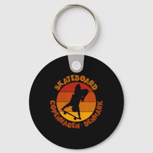 Copenhagen Denmark Skateboarder Urn Skateboarding Key Ring