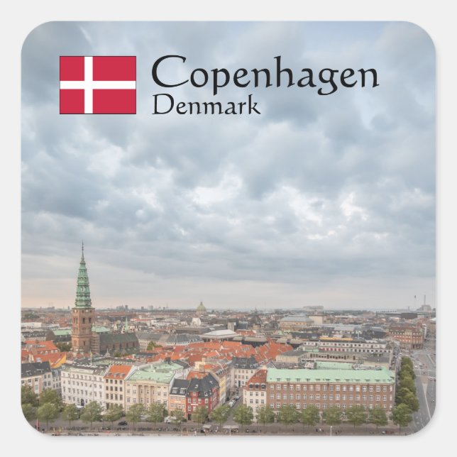 Copenhagen Denmark Square Sticker (Front)