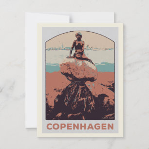 Copenhagen Denmark, The Little Mermaid statue Postcard