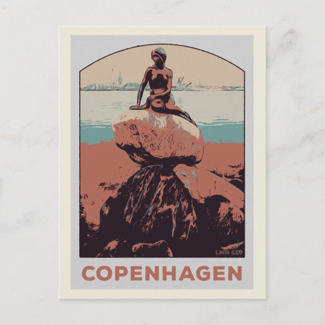 Copenhagen Denmark, The Little Mermaid statue Postcard (Front)