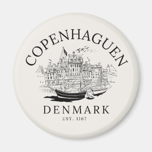 Copenhagen Denmark vintage Landscape Magnet