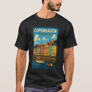 Copenhagen Denmark Vintage Travel Art Print for Ho T-Shirt