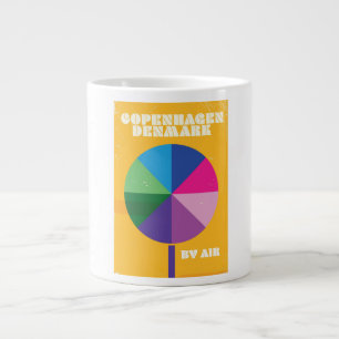 Copenhagen, Denmark vintage travel poster Large Coffee Mug