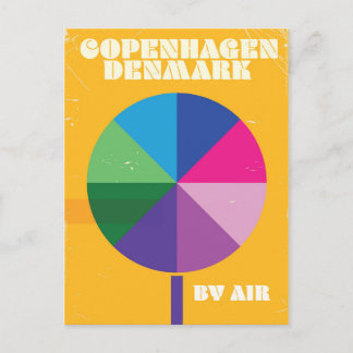 Copenhagen, Denmark vintage travel poster Postcard