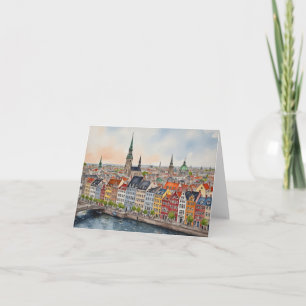 Copenhagen Denmark Watercolor Greeting Card