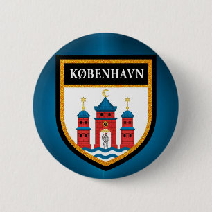 Copenhagen Flag 6 Cm Round Badge