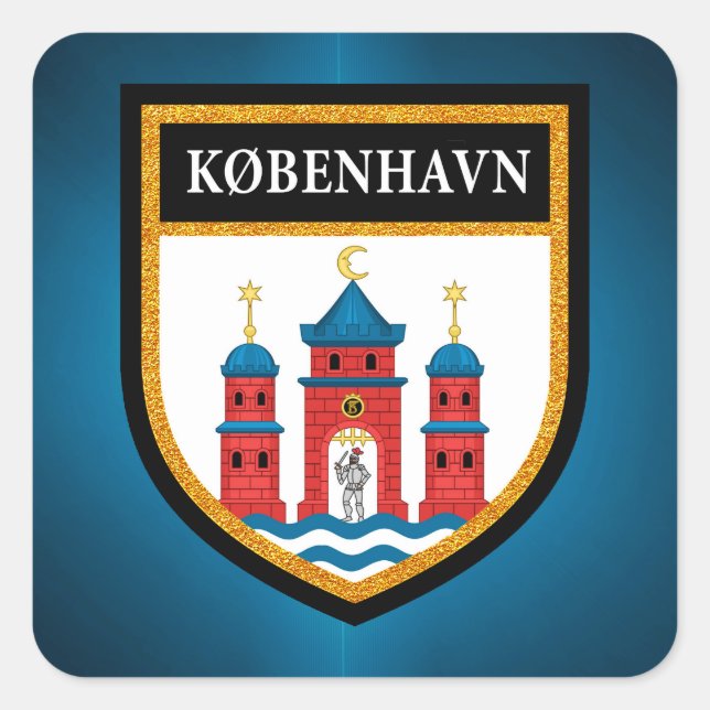 Copenhagen Flag Square Sticker (Front)