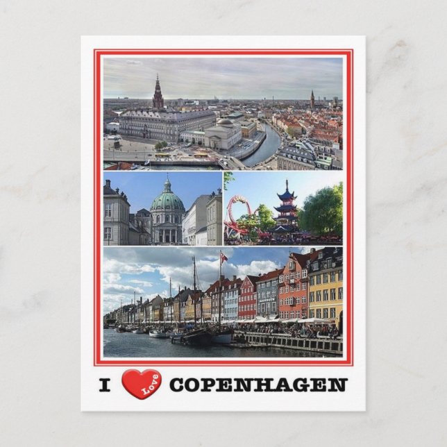 Copenhagen - I Love - Postcard (Front)